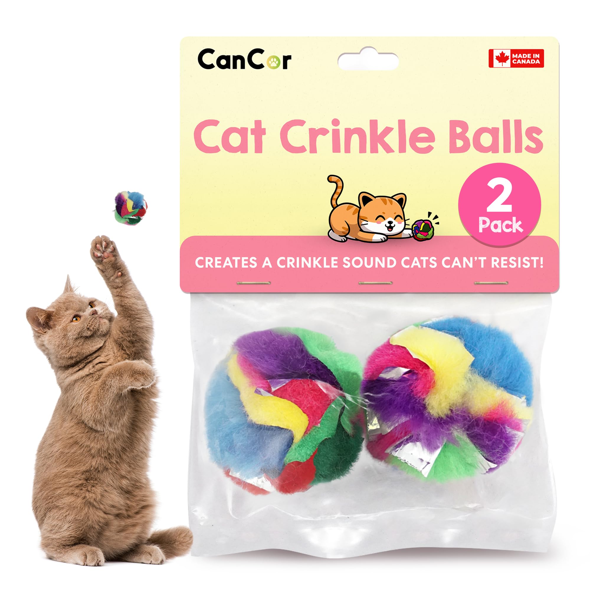 Cancor Innovations Mini Crinkle Ball Cat Toy (2 Pack) (B0002JH5UW) Amazon Price History, Amazon Price Tracker