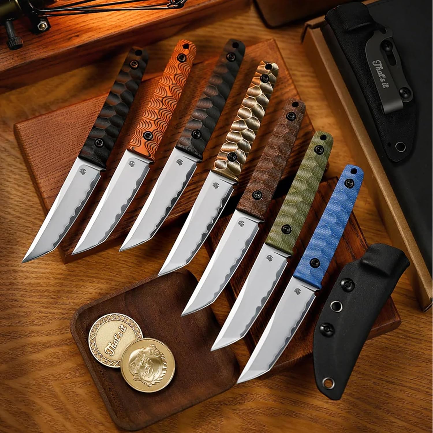 Fixed Blade Knife CHOP MINI Fixed Knife 3.39” Japanese Tanto Style, SLD-Magic Steel with Micarta Handle Small Fixed Blade for EDC, Camping, Hunting, Survival with K-Sheath (Black)