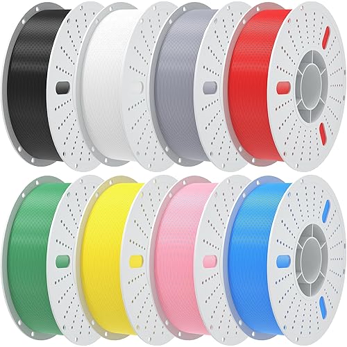 PINBALL PLA 3D Printer Filament 1.75mm Multi-Color Filament 3D Printing PLA Filament Dimensional Accuracy +/- 0.02mm Suitable for Most FDM 3D Printers 8 KG 8 Colors