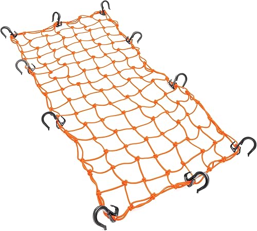 Vista 6 de Powertye red de carga grande de 15 x 30 pulgadas con 10 ganchos ajustables y malla de 2.0 x 2.0 pulgadas. Negro