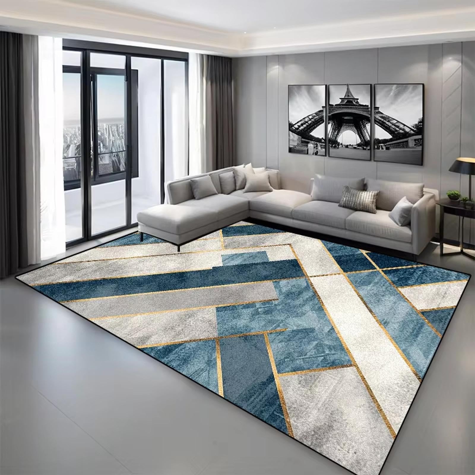 Grands tapis antidérapants de salon géométriques et tapis de chambre