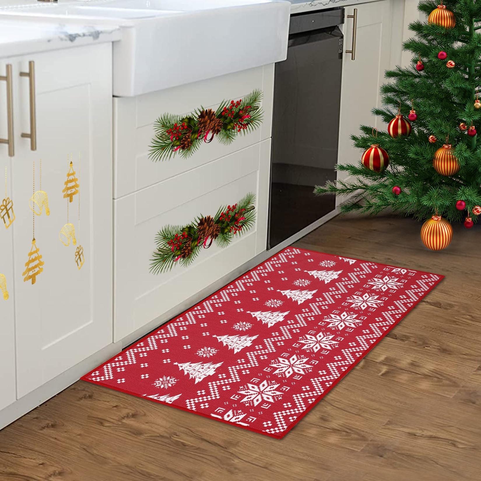 Zstar Felpudo Navideño Decorativo Antideslizante – Cocina y Entrada