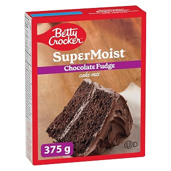 BETTY CROCKER Cake Mix - Super Moist Chocolate Fudge Flavour 375g Pack Cake Mix Baking Mix Tastes Like Homemade Easy to Bake