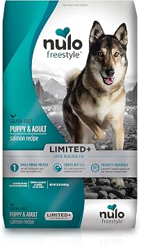 Nulo Puppy & Adult Freestyle Limited Plus Dry Dog Food All Natural Limited Ingredient Diet for Digestive & Immune Health - Allergy Sensitive Non GMO Salmon Recipe - 22 lb Bag