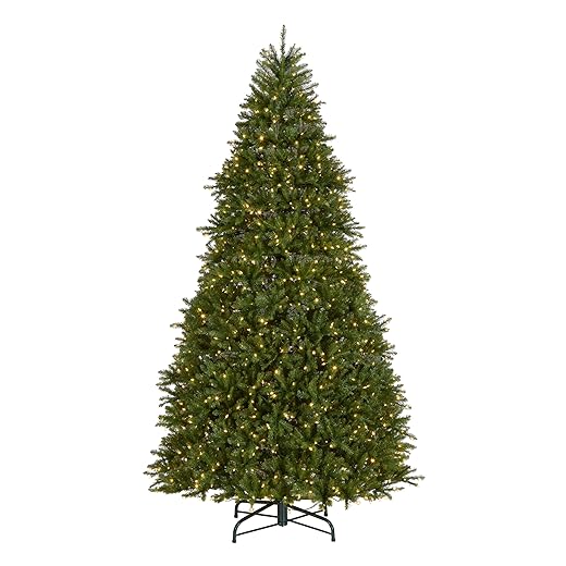 National Tree Company Pre-Lit Artificial Full Christmas Tree, Green, Dunhill Fir, Dual Color LED Lights, Includes Stand, 10 Feet