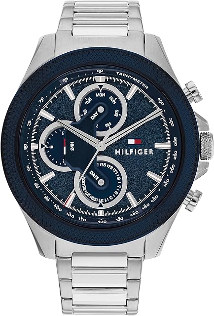 Tommy Hilfiger Analogue Multifunction Quartz Watch for Men with Stainless Steel Bracelet