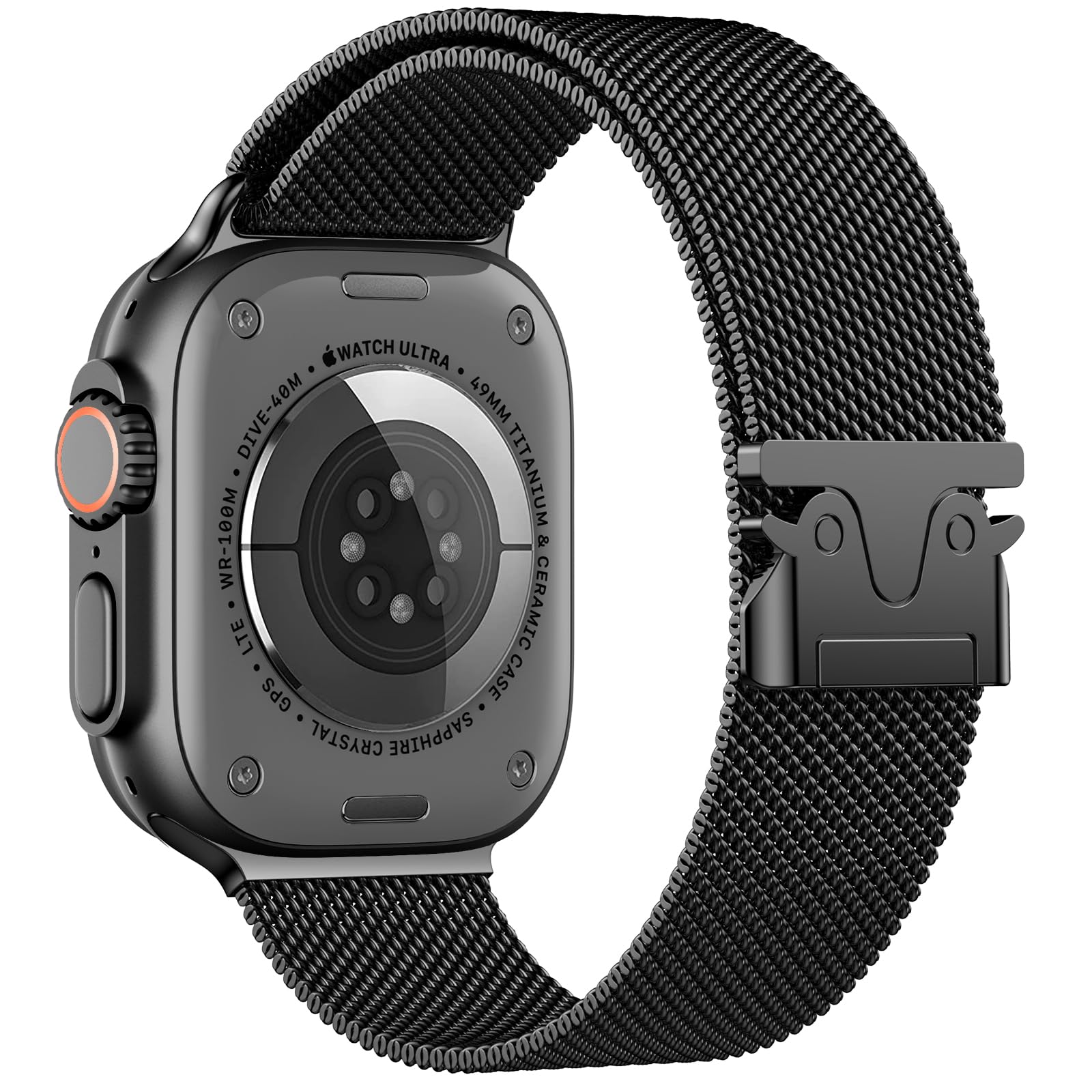 CTYBB Milanese Mesh Loop Compatible with Apple Watch Band 49mm 46mm 45mm 44mm 42mm Men Women, Stainless Steel Wider Metal Strap Magnetic Clasp for