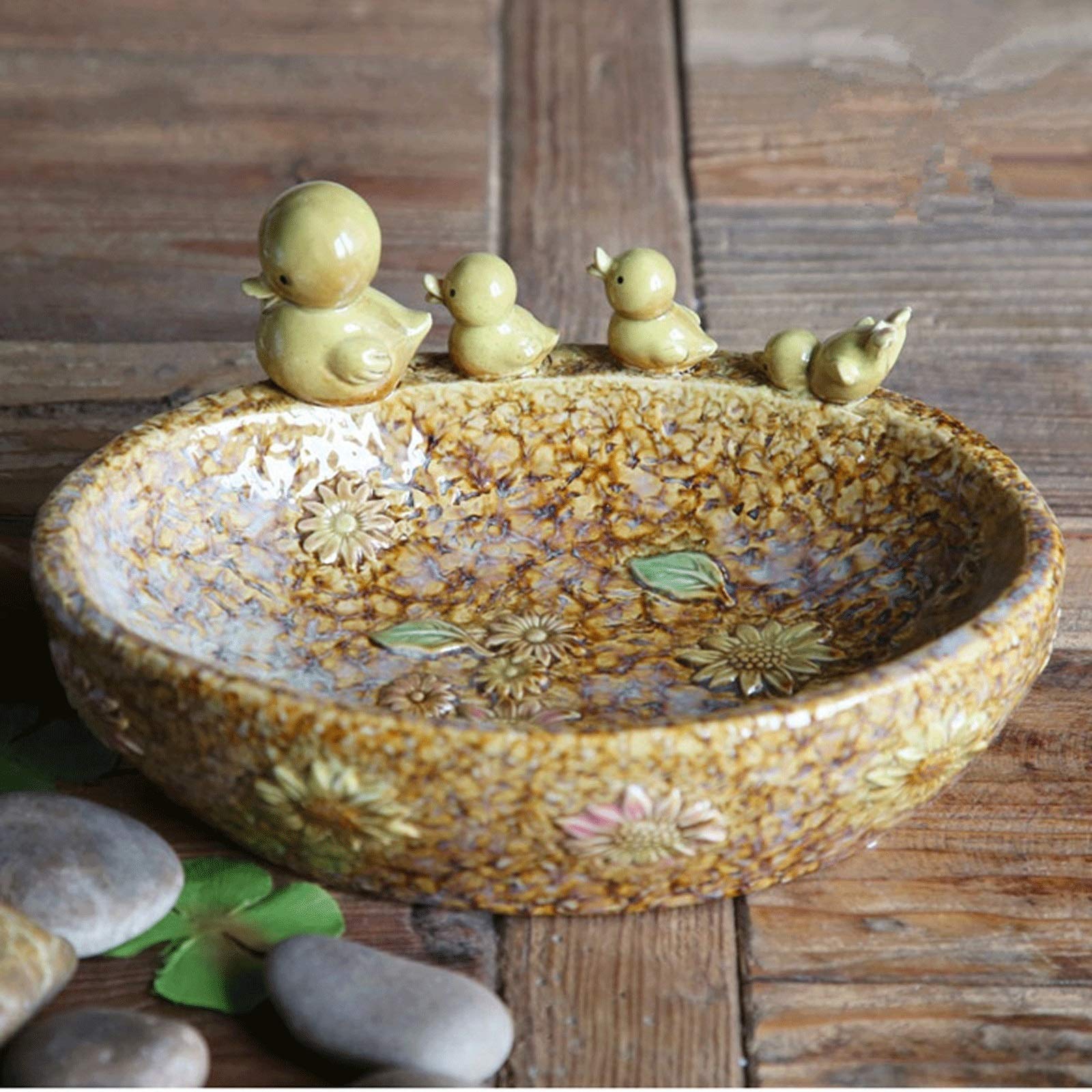 Blat miska na owoce kreatywna retro ceramiczna miska miska na owoce, zastawa stołowa, centralny element na wesela w stylu vintage, wydarzenia, mierzy 26 cm długości, 18,8 cm szerokości i