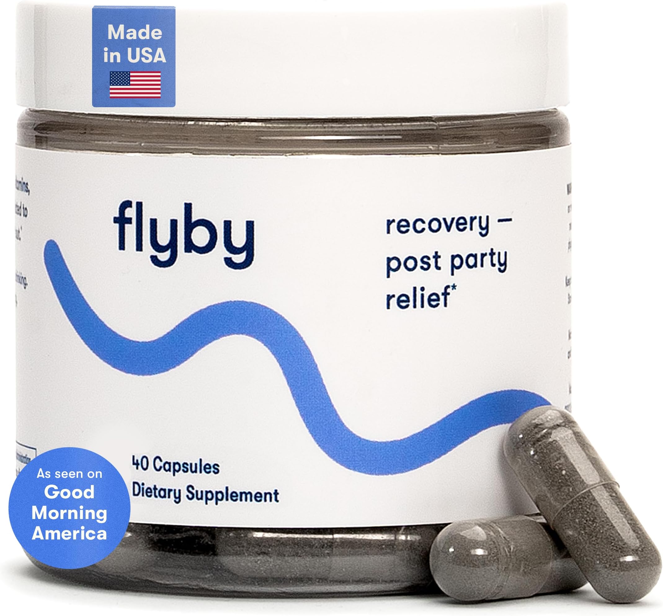 Flyby Recovery Pills - All The Hang, Without The Over!™ - Post Party Drinking Essential with Liver Support | Electrolytes, Vitamins & Milk Thistle -Perfect Recovery Kit for All Occasions (40 Count)