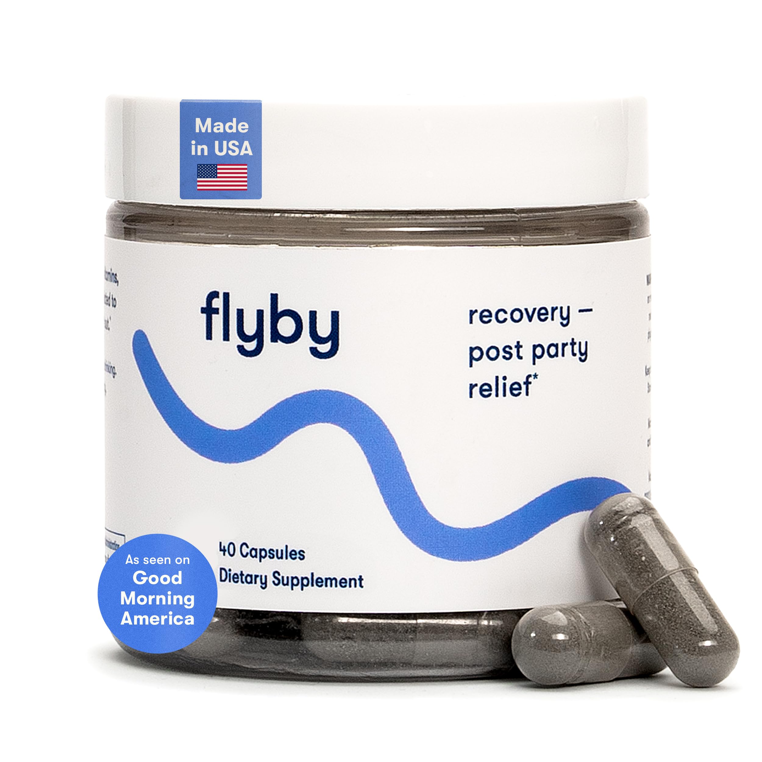 Flyby Recovery Pills - All The Hang, Without The Over!™ - Post Party Drinking Essential with Liver Support | Electrolytes, Vitamins & Milk Thistle -Perfect Recovery Kit for All Occasions (40 Count)