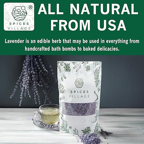 Miniatura 6 de SPICES VILLAGE Lavanda, cogollos de lavanda seca, 2 onzas, té de hierbas, popurrí, confeti de boda, almohada, Kosher, sin gluten, vegano, sin OMG,