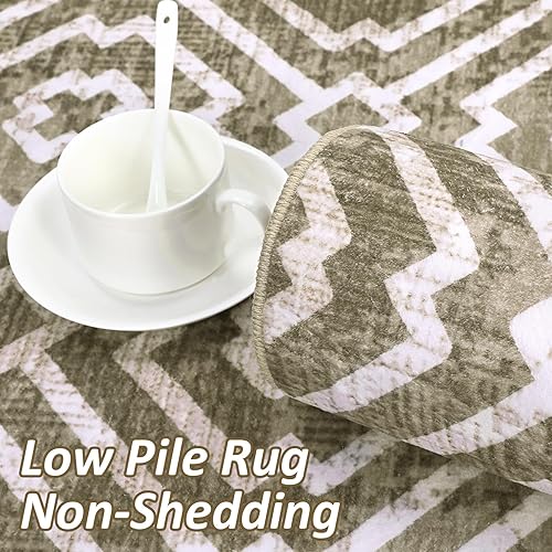 Miniatura 5 de IMINROME Alfombras bohemias de 2 x 3 pulgadas, lavables, pequeñas, antideslizantes, geométricas, marroquíes, decorativas, envejecidas, para baño,