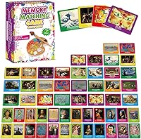 gisgfim Famous Paintings Memory Matching Game - 50 Pairs 100 Cards for Adults & Kids, Educational Art Concentration Game with Storage Box