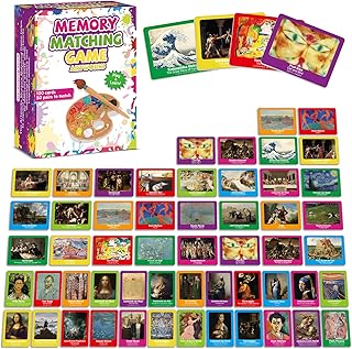 gisgfim 50 Pairs Memory Matching Game Famous Paintings Concentration Memory Card for Adults Learning