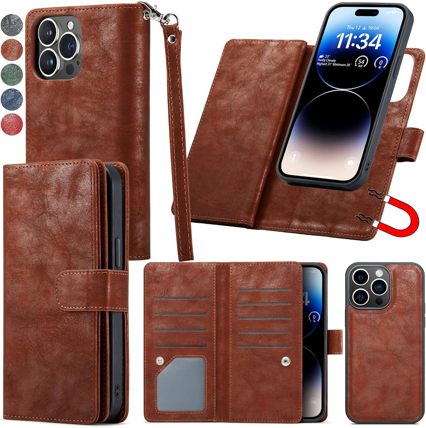 Varikke for iPhone 14 Pro Wallet Case, iPhone 14 Pro Case
