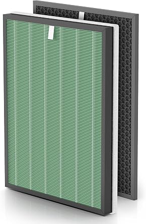 Replacement Filter Set Compatible with RabbitAir BioGS 2.0 Ultra Quiet Model SPA-550A & SPA-625A Air Purifiers,Combined with 1 Premium Filter+ 1 Activated Carbon Filter