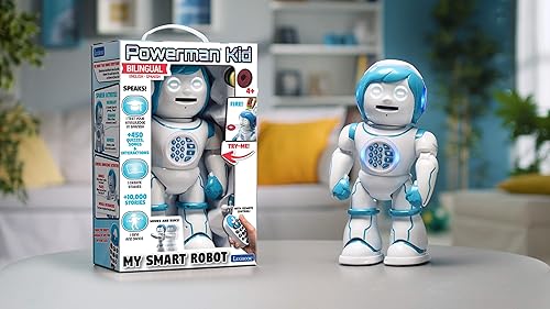 Miniatura 5 de LEXiBOOK Powerman Kid - Robot educativo y bilingüe en inglésespañol - Juguete para caminar, hablar, bailar, cantar, contar historias programables