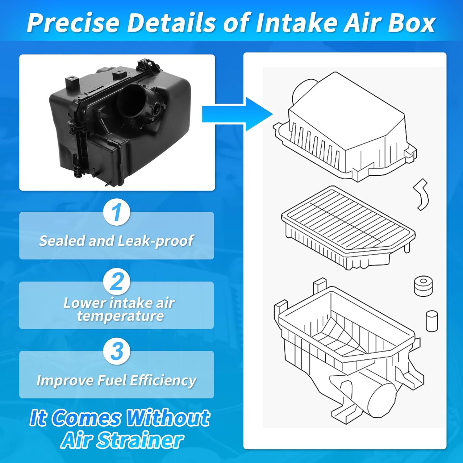 Air Filter Cleaner Box Housing for Toyota Highlander 2008-2012 Air Intake Housing Air Intake Cleaner Assembly No.1770031671