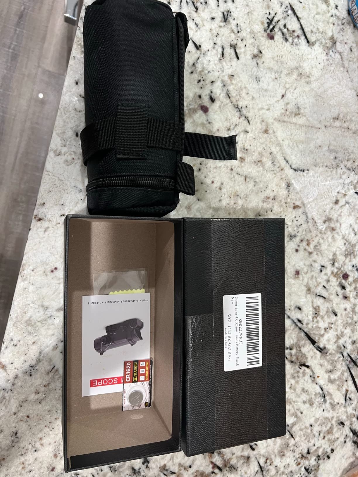 17/mo Finance Gunnr 1x or 4X 32mm Rifle Scope, Red Dot Sight with 11