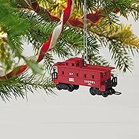 Vista 6 de Hallmark Keepsake Adorno de Navidad 2022, Lionel 6357 Caboose, adorno de tren de metal