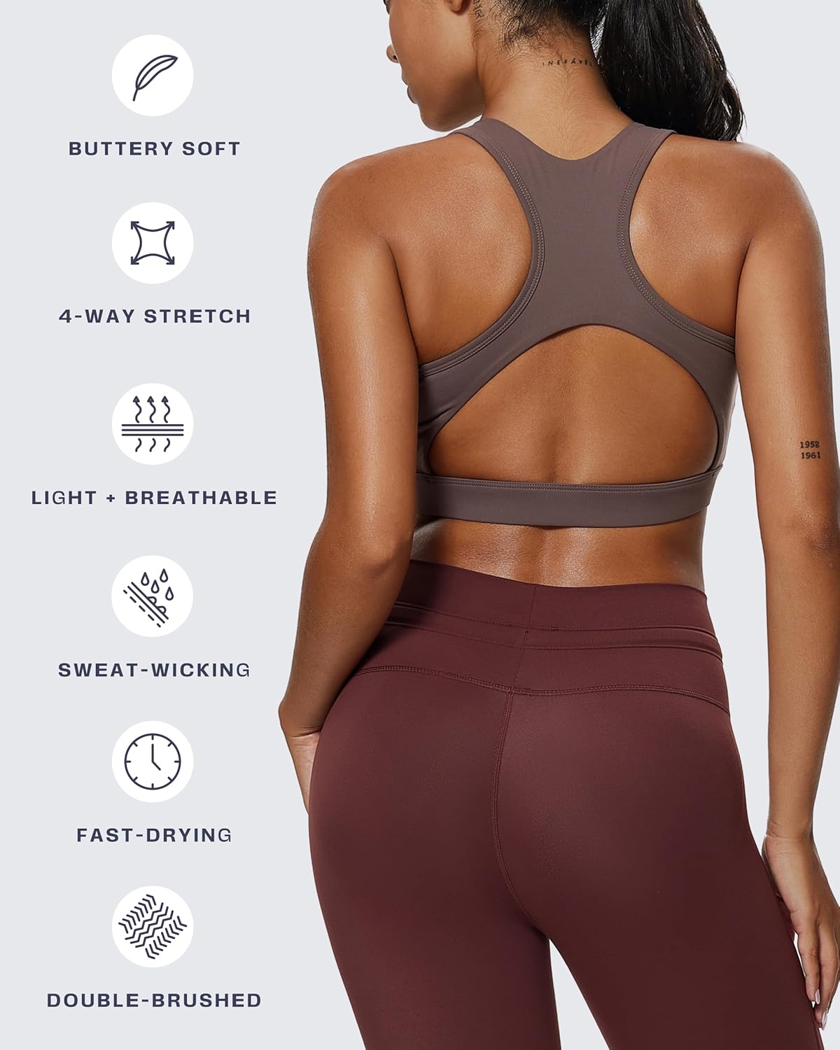 Aoxjox Women's Sports Workout Bra Fitness Vivie Sports Bras Yoga Crop Tank