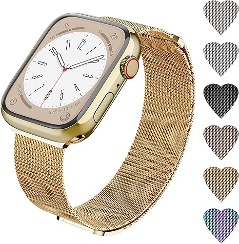 Correa magnética compatible con Apple Watch S9876543 3840414244451.929 in, Ultra 12 de 1.929 in, elegante correa de malla metálica de acero