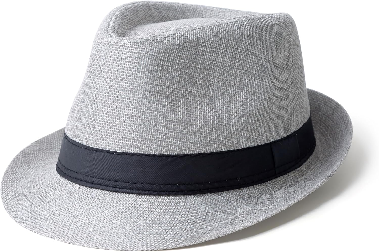 Classic Short Brim Fedora Hats Summer Beach Trilby Hat for Men Women with Band