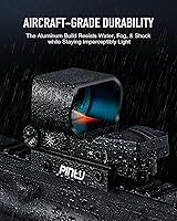 Vista 5 de PINTY Vista de punto rojo con punto rojo/verde y múltiples retículas, para riel Picatinny, pistola, rifle (combo láser opcional)