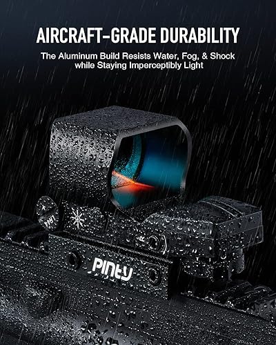Miniatura 5 de PINTY Vista de punto rojo con punto rojoverde y múltiples retículas, para riel Picatinny, pistola, rifle (combo láser opcional)