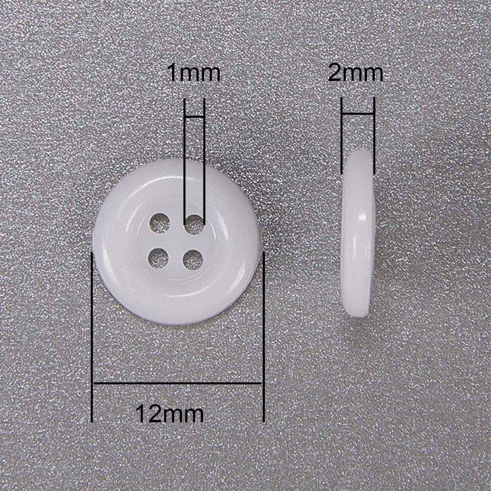 NBEADS 1000 PCS Rotondi Misti in Plastica Acrilica 15mm Bottoni per Cucire (4 Fori) per Decorazioni, Foro: 1.5mm