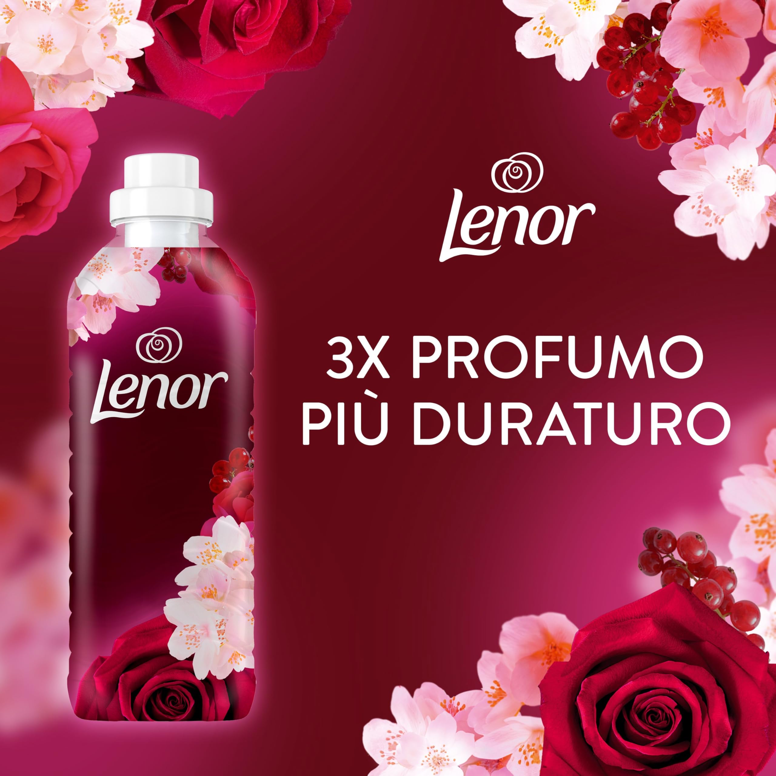 Lenor Ammorbidente Lavatrice Concentrato 440 Lavaggi (8X55), Gelsomino Scarlatto E Rose De Mai, Freschezza Che Dura 3 Volte Più A Lungo Con Tecnologia Olii Profumati