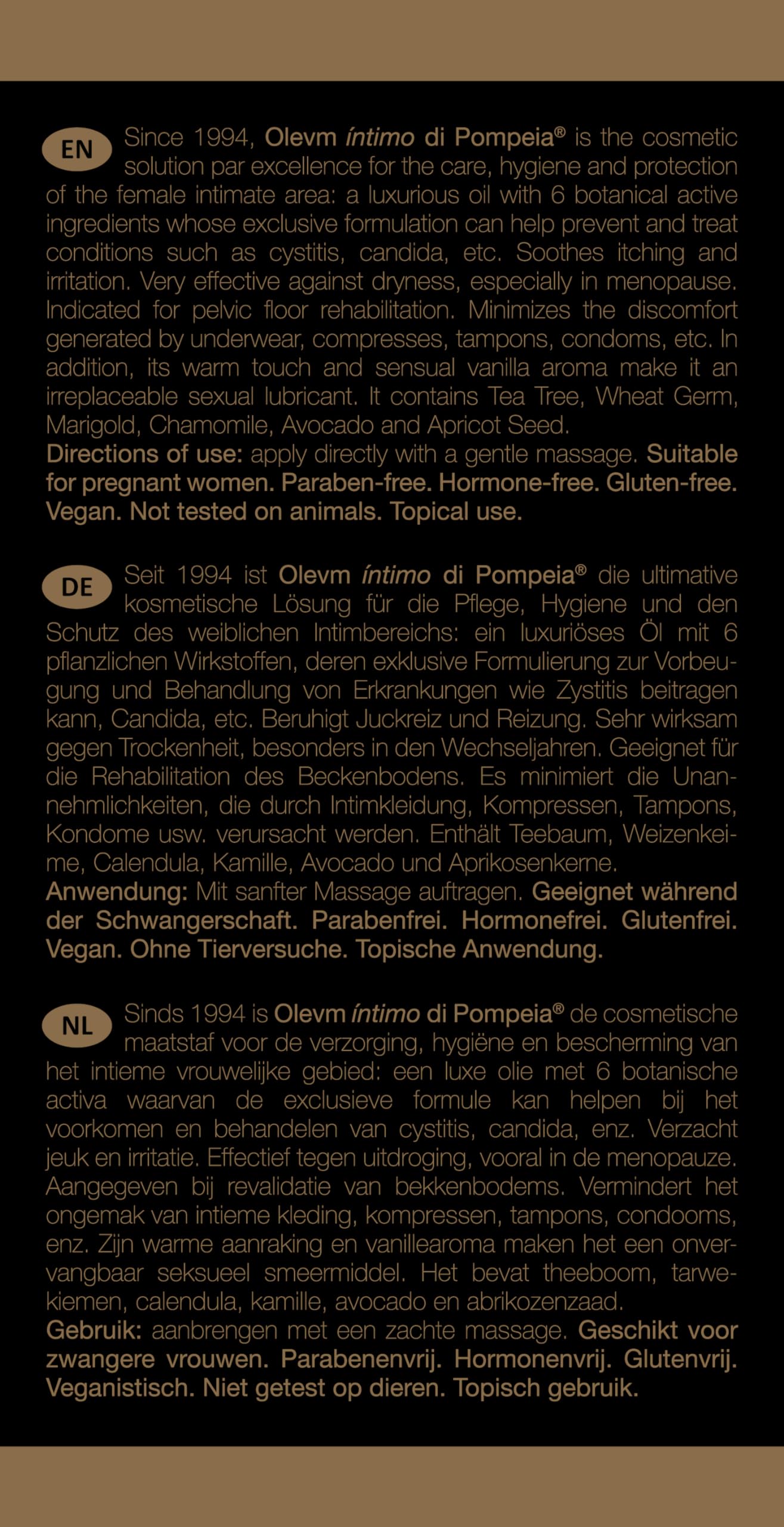 Nuevo Olevm íntimo di Pompeia, cosmético íntimo femenino - 50ml con dosificador