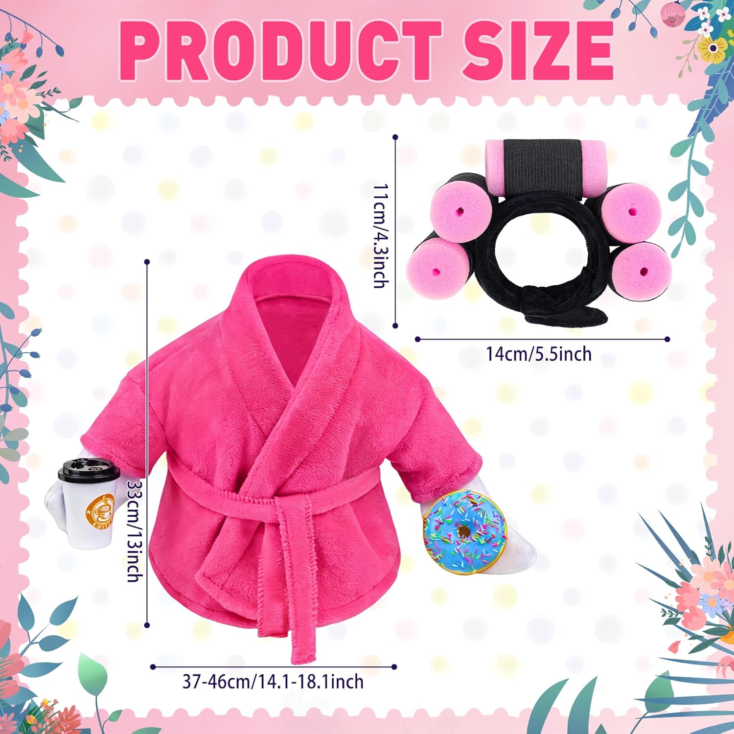 Lady Porch Goose Outfits, Spring Summer Goose Clothes Costume with Bathrobe for 17/23" Lawn Cement Geese for Garden