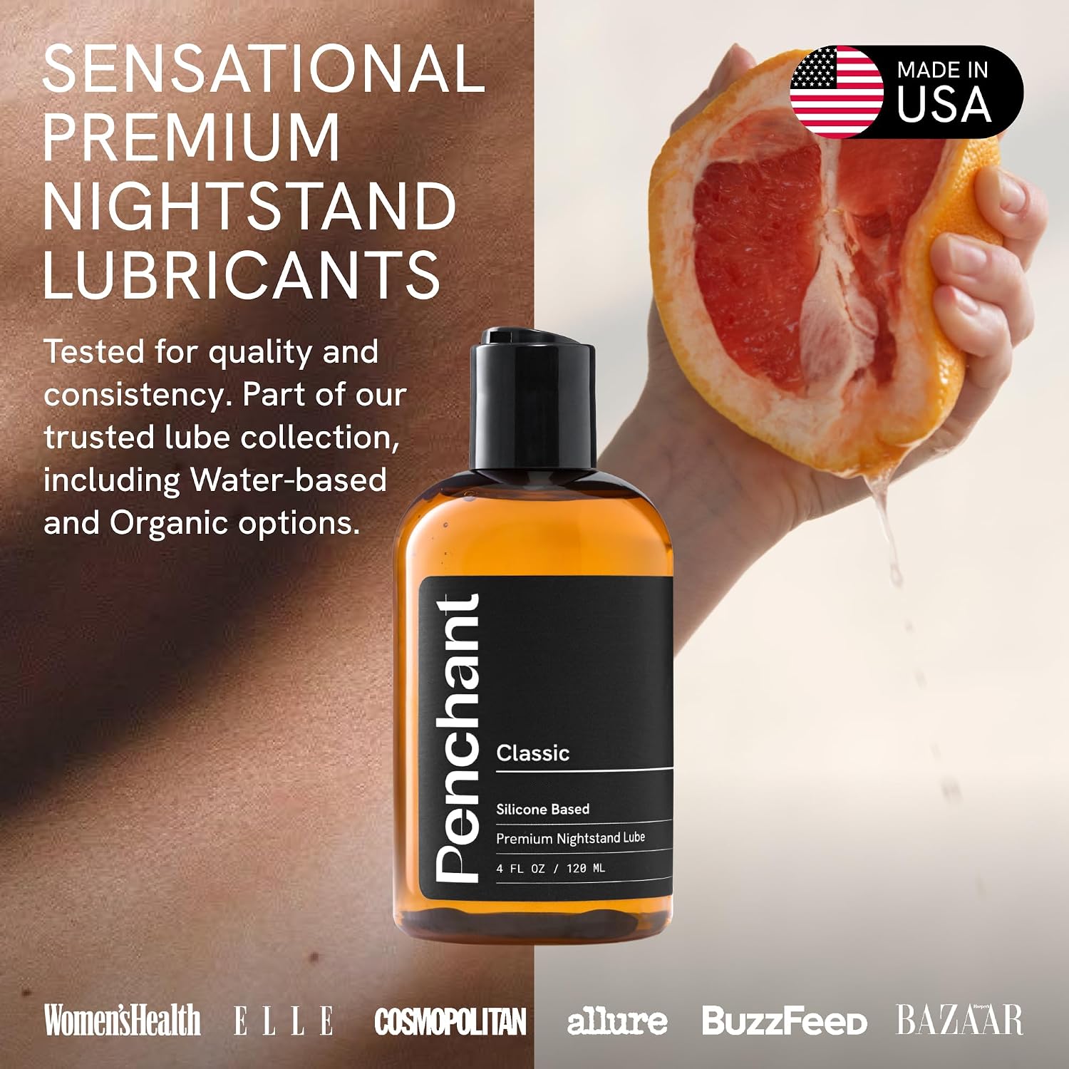 Penchant Classic Silicone Lube – Long Lasting Waterproof Personal Lubricant for Couples - Latex-Safe Unscented Sex Lube for Lubrication - Updated Pump Bottle - Made in USA (4 fl oz)