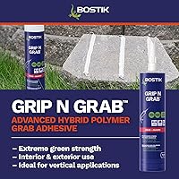 Vista 3 de Bostik Grip n Grab 9.5oz adhesivo de agarre instantáneo Premium resistente Grado profesional Impermeable para uso interno y externo, bajo olor