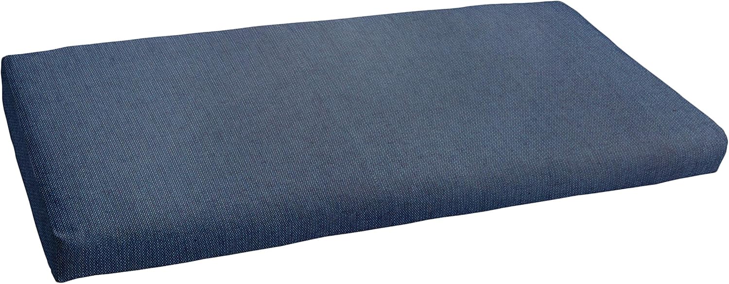 Sunbrella Corded Bench Cushion, 42x20, Forest Green with Ivory