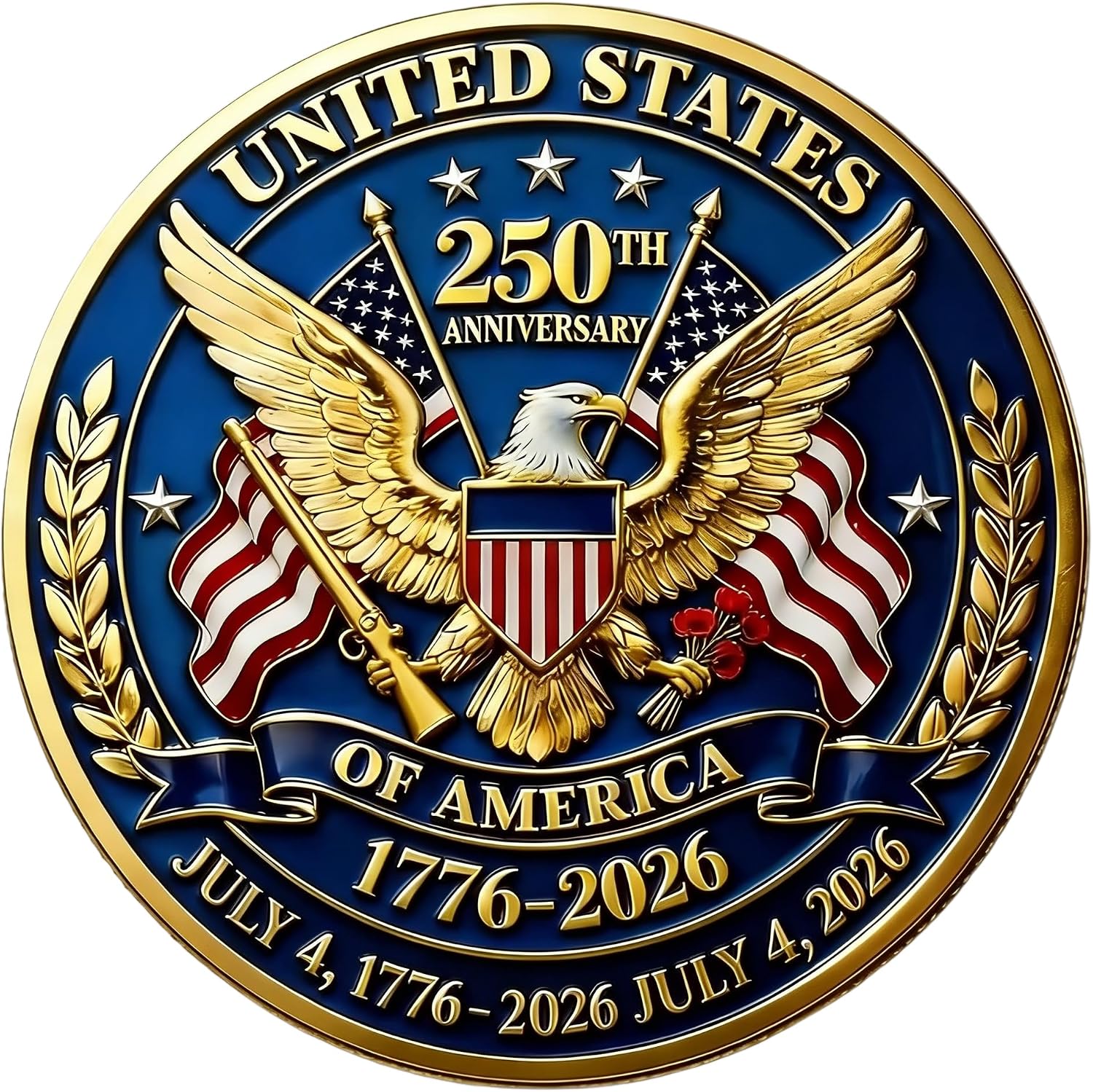 USA 250th Anniversary Challenge Coin 1776-2026 – Patriotic Commemorative Iron Collectible Medallion for America 250 Celebration, Historical Memorabilia Gift（1Pcs）