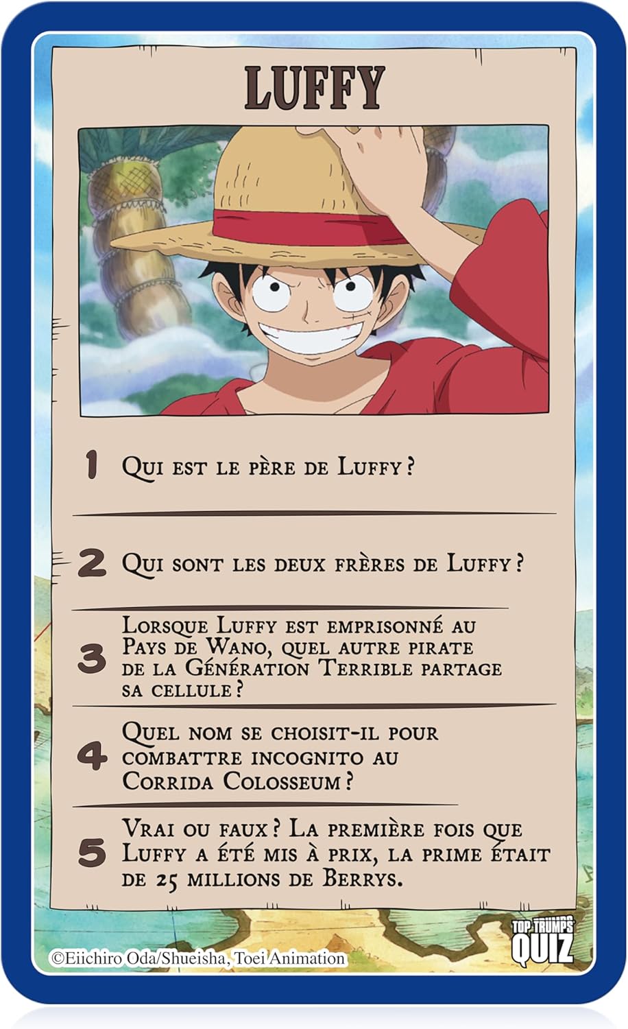 Winning Moves One Piece Quiz for 12 Years+ - One Piece Quizz Game - Children's Card Game - Travel Game - Educational Game - Educational Cards - Quizz Games