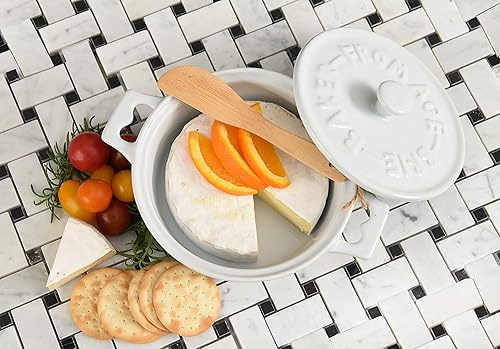 Miniatura 4 de Creative Co-Op Brie Bakers con tapas y esparcidores de madera (juego de 2 colores)