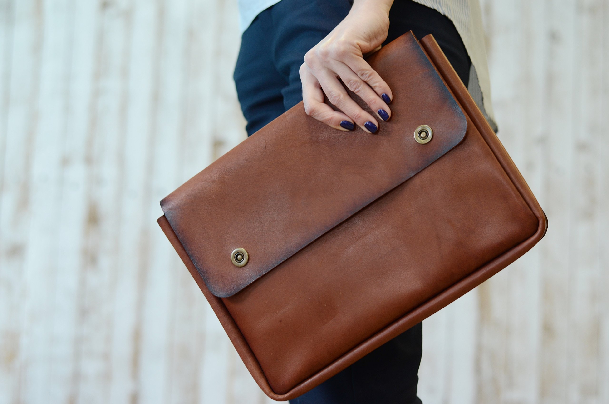 Genuine Italy Leather Folder, A4 Size Document Holder, Office Paper File case,Leather Folder for Pap