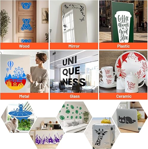 Miniatura 5 de Vinilo permanente negro, vinilo adhesivo negro para Cricut, rollo de vinilo negro brillante de 12 pulgadas x 40 pies, compatible con cortadores