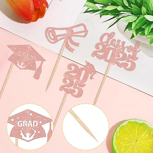Miniatura 123 de 30 piezas 2024 de graduación 2024 decoración para cupcakes de doble cara clase de 2024, diploma 2024, felicitaciones graduadas, decoraciones