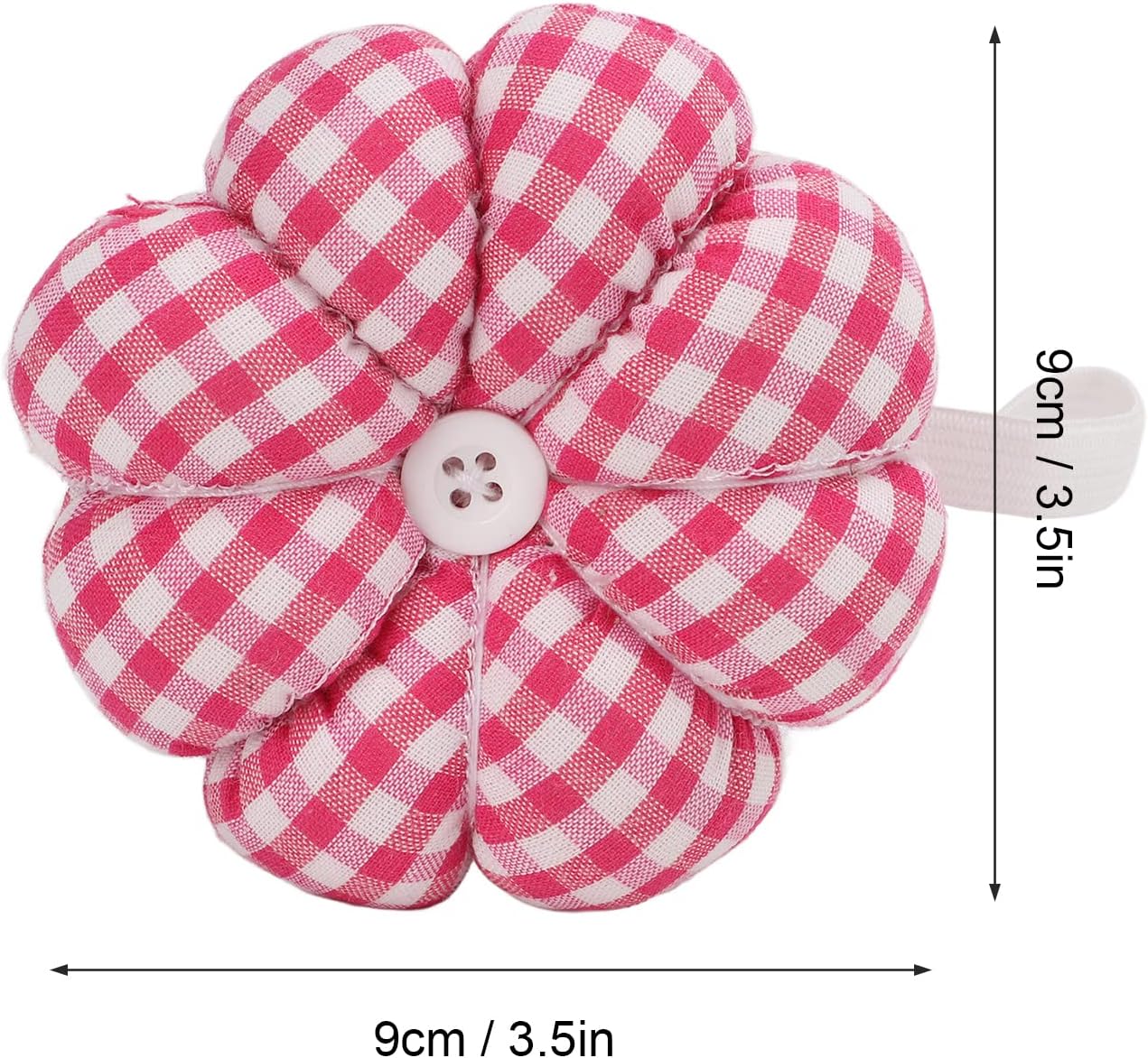 Pin Cushion Wearable Pin Cushion Belt Pumpkin Shape Wrist Pin Cushion Accessories Sewing Pillows Belt for Sewing (Rose Red)