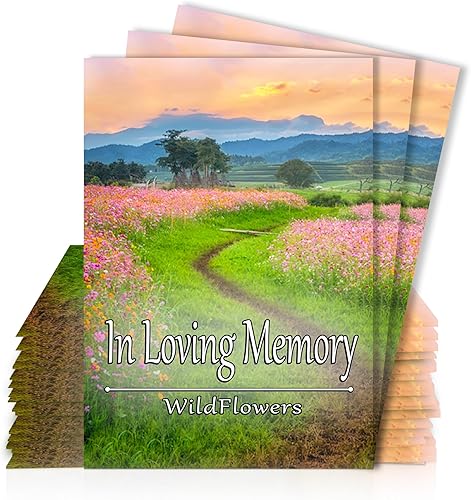 Paquete de 20 paquetes de mezcla de semillas prellenadas de flores silvestres para funerales, servicios conmemorativos en el camino de flores de