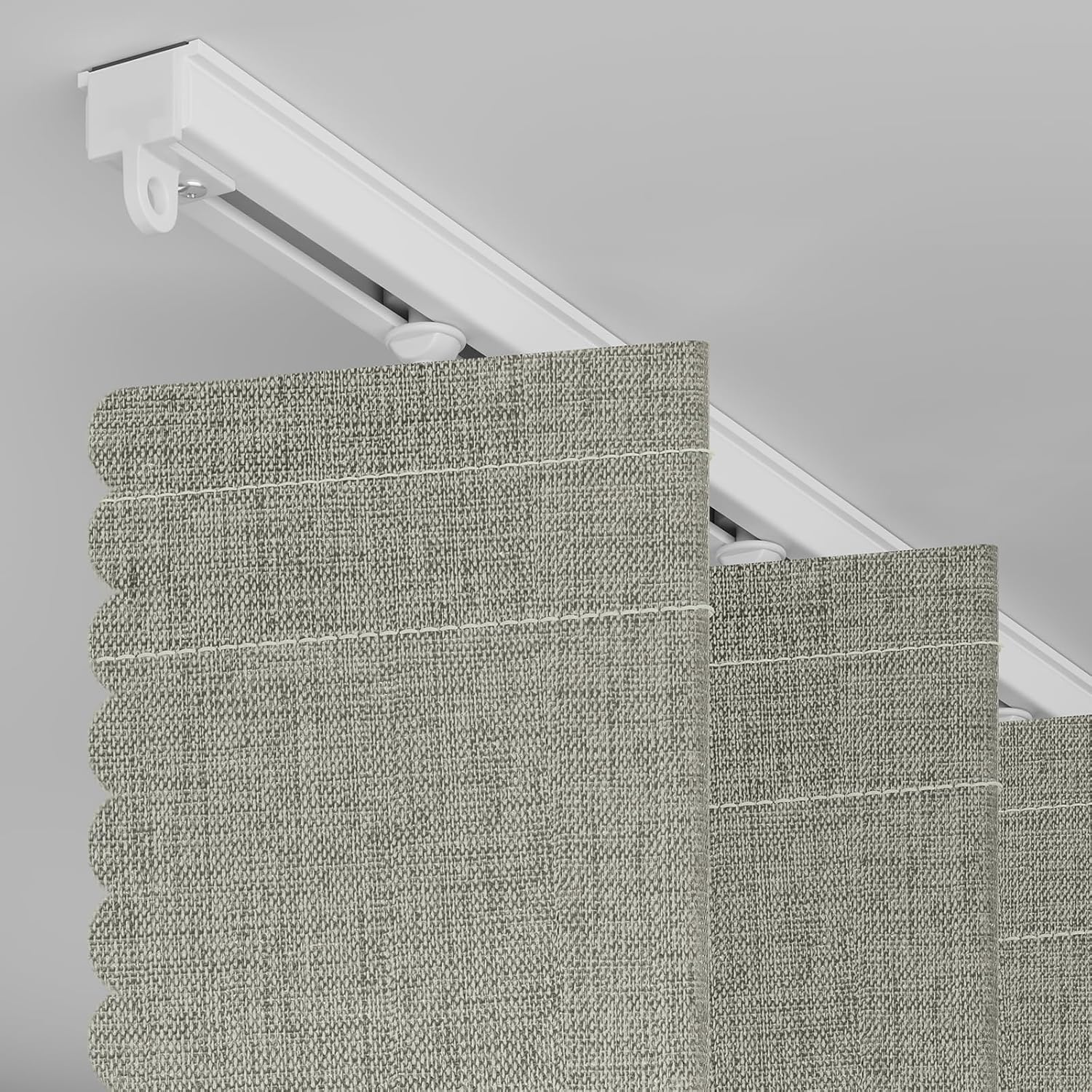 AJAZZ 100% Blackout Accordion Door Invisible Folding Doors Interior Magnetic Door Curtain for Bedroom Living Room Kitchen Doors Curtains Sets Included Tracks (1Panel, 53W x 79 L, Grey)