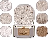 Vista 26 de UMIRRO Posavasos absorbentes para bebidas, posavasos de copa de silicona genial con inserto de fieltro para decoración moderna de mesa de café