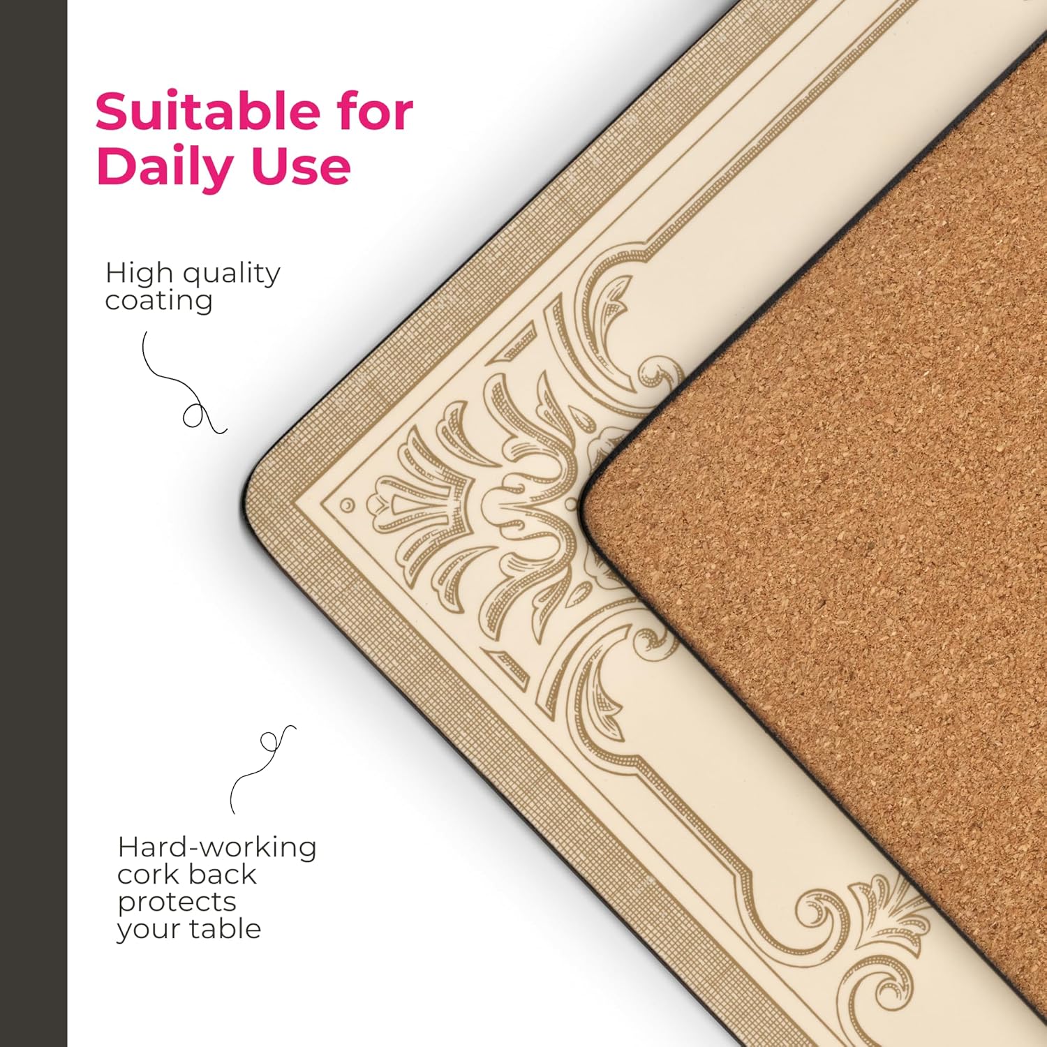 Pimpernel FDC-Fleur de LYS プレースマット 4枚セット - エレガントな