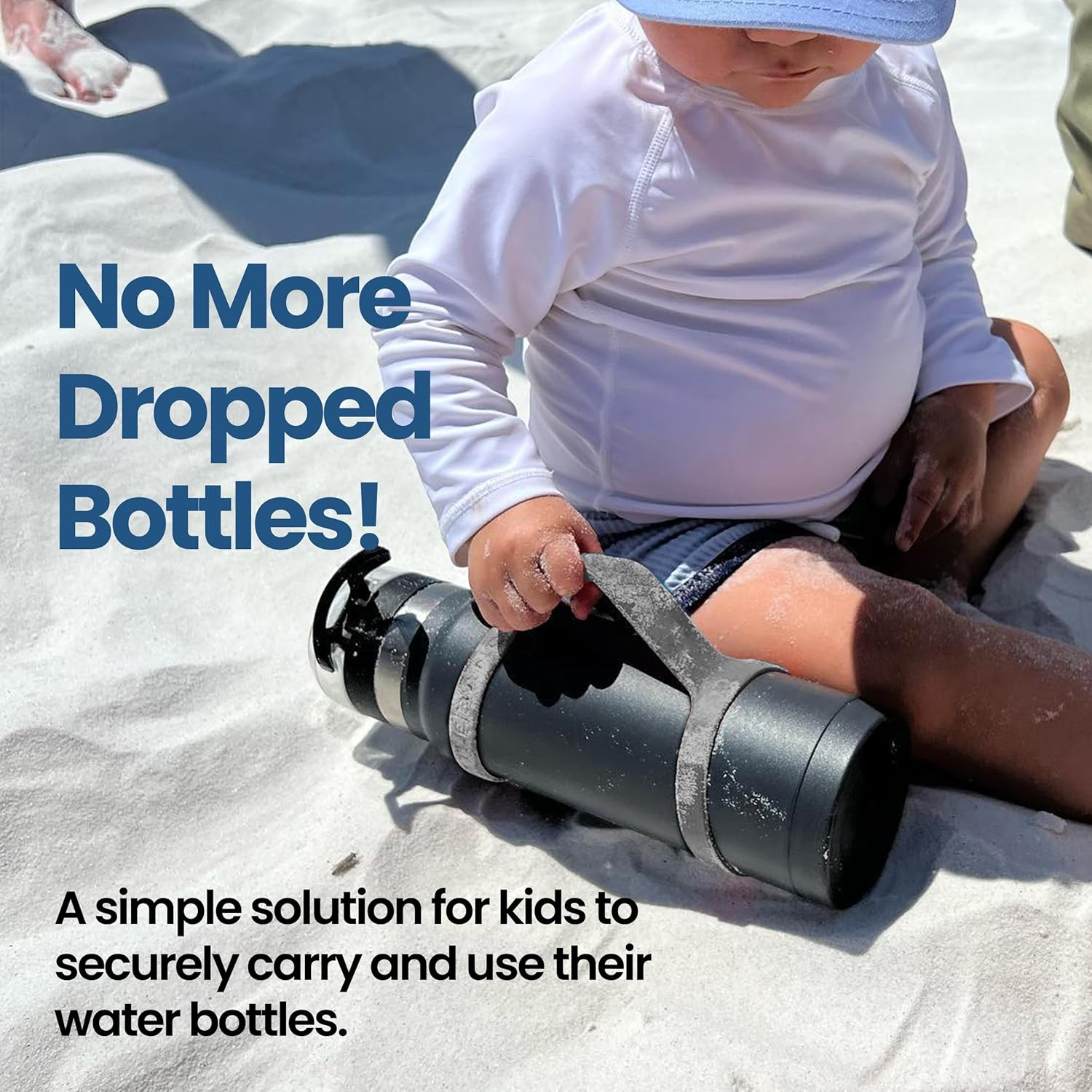 Senior man holding a water bottle with BottleBand