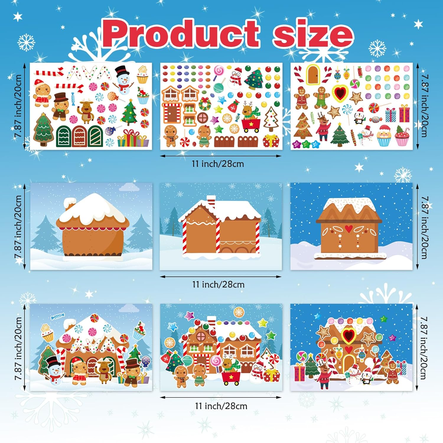 36 Sheets Make a Gingerbread House Stickers - Make Your Own Gingerbread House Stickers, Christmas Party Favor for Kids, Christmas Stickers for Gifts Goodie Bag Stocking Stuffers(12 Set) - Image 5