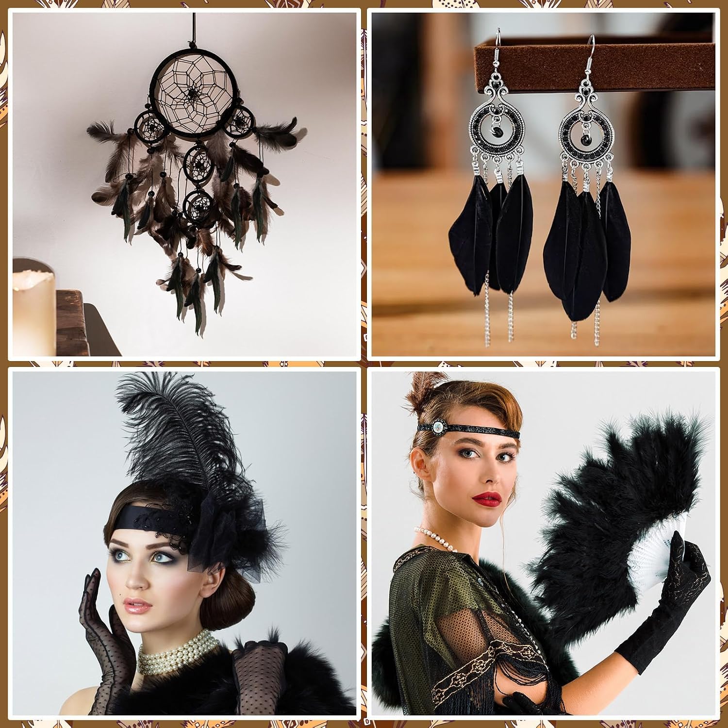 MARFOREVER 100 PCS Halloween Black Craft Feathers, 8 Styles Assorted Mixed Natural Feathers Black Goose Feathers Bulk for DIY Crafts Costume Dream Catcher Wedding Home Halloween Party Decorations